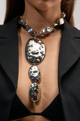 LIQUID CHROME STATEMENT NECKLACE