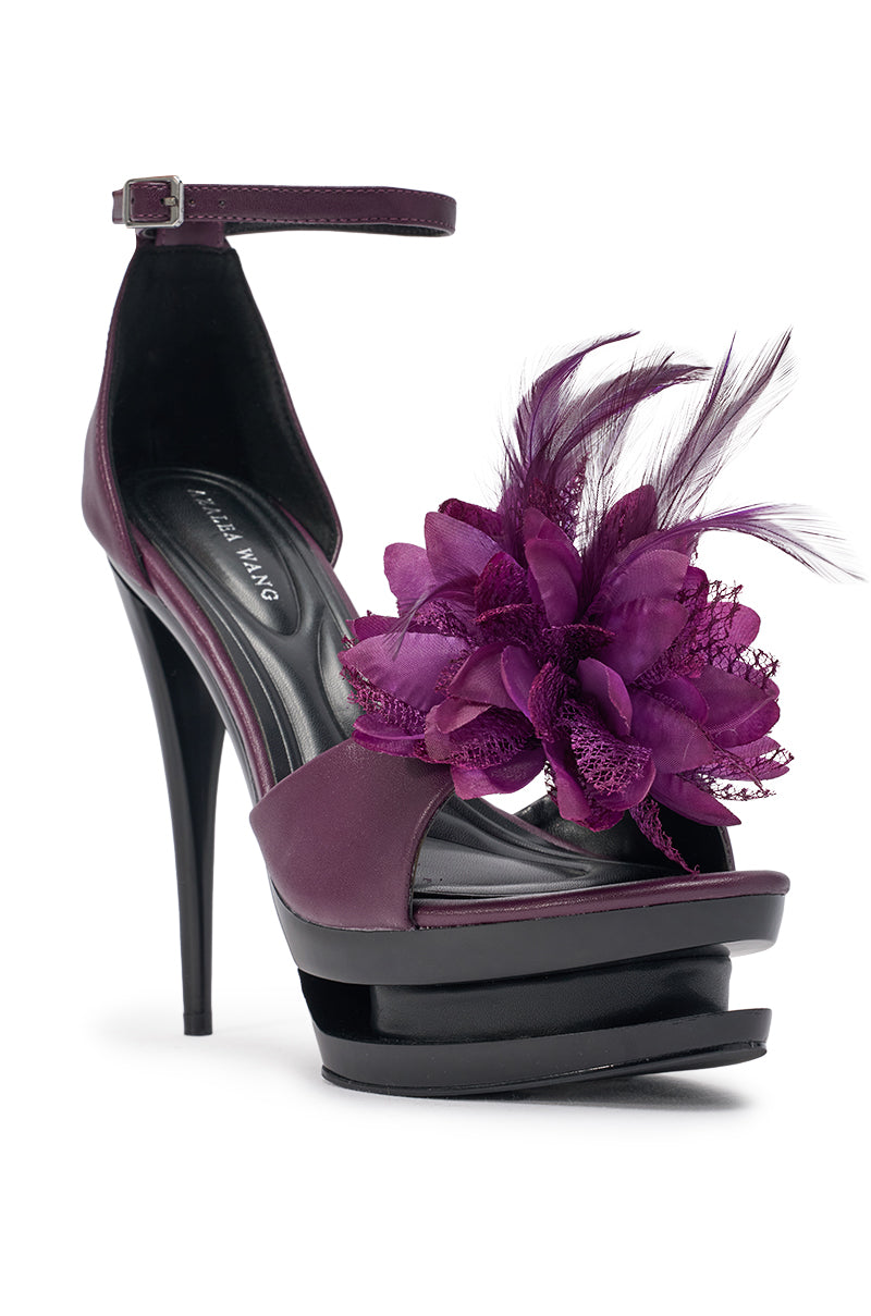 AZALEA WANG VELVETINE PLUM NOIR STILETTO SANDAL