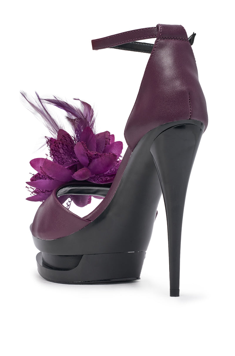 AZALEA WANG VELVETINE PLUM NOIR STILETTO SANDAL