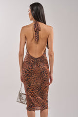 WALK ON THE WILD SIDE LEOPARD PRINT MIDI DRESS