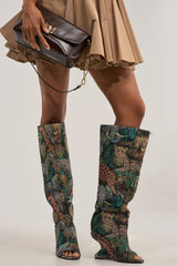 AZALEA WANG VINCENT ANIMAL WEDGE OPEN TOE BOOT