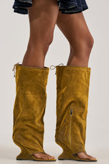 AZALEA WANG XYYLAH MUSTARD WEDGE GLADIATOR SANDAL