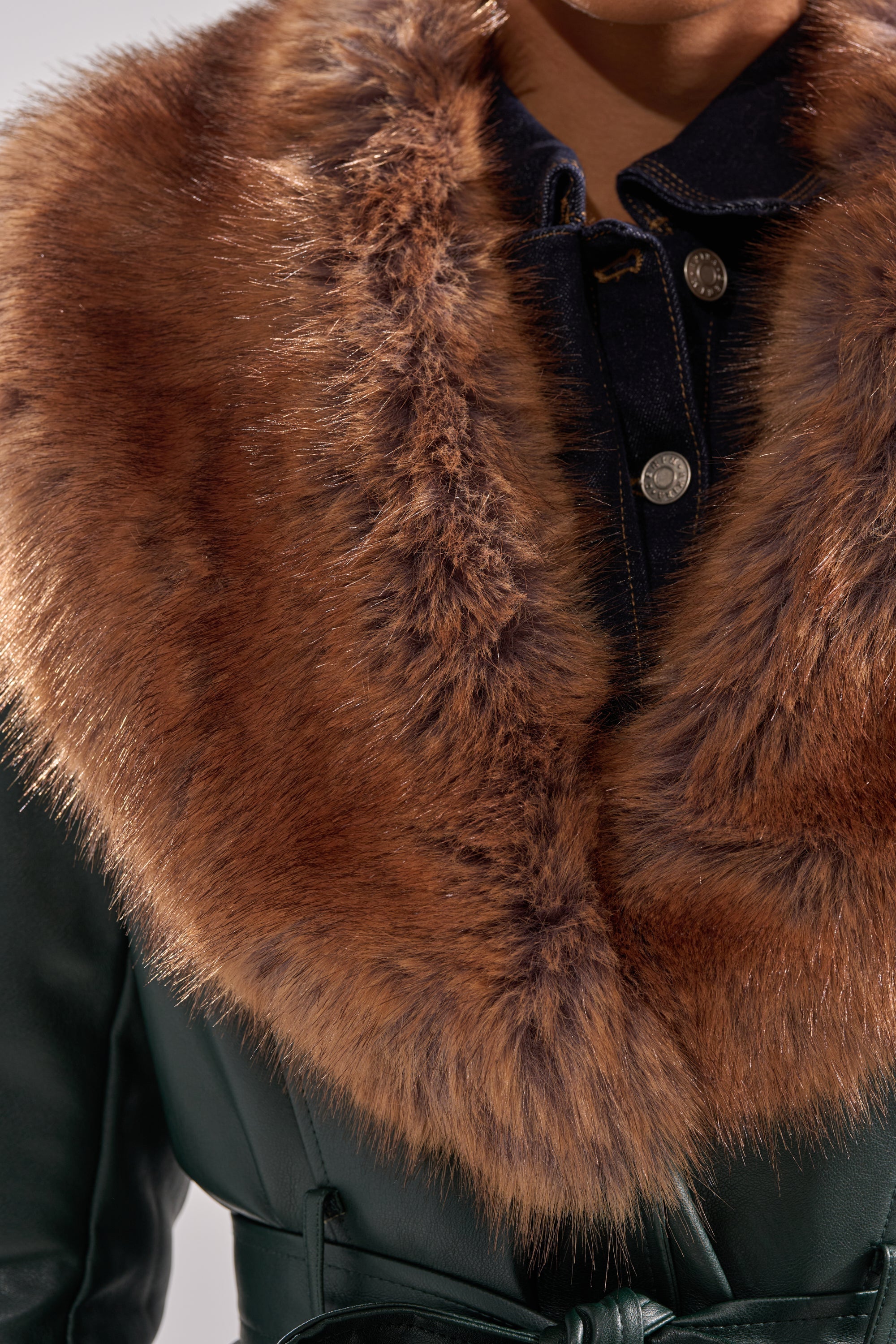GREENVIEW FUR TRIM TRENCH