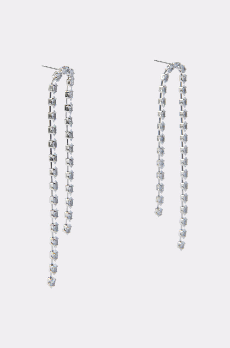 WATERFALL DANGLE EARRING IN SILVER