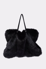 YETI LARGE FAUX FUR TOTE IN BLACK