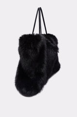 YETI LARGE FAUX FUR TOTE IN BLACK