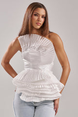 SUNSHINE PLEATED RUFFLE BLOUSE