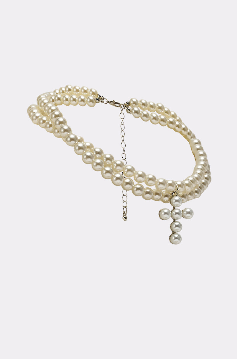 PEARL DREAMING CROSS CHOKER