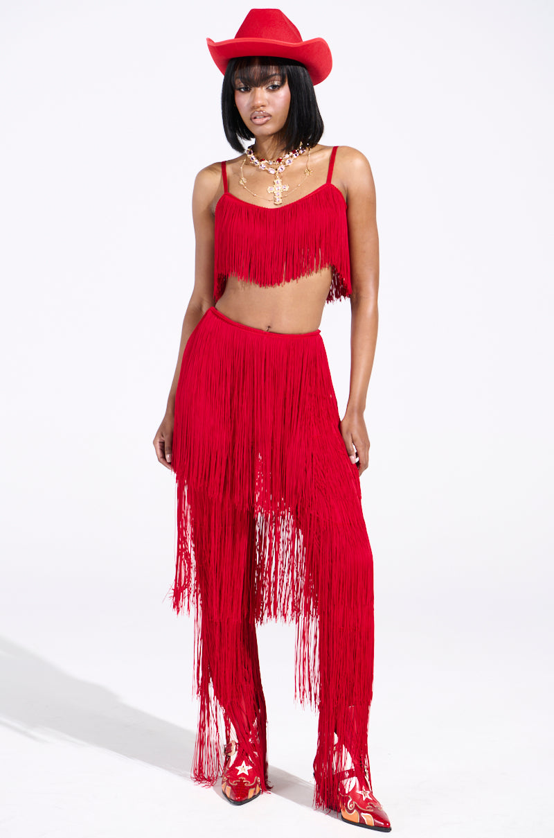 OH SO FRINGE PANTS IN RED