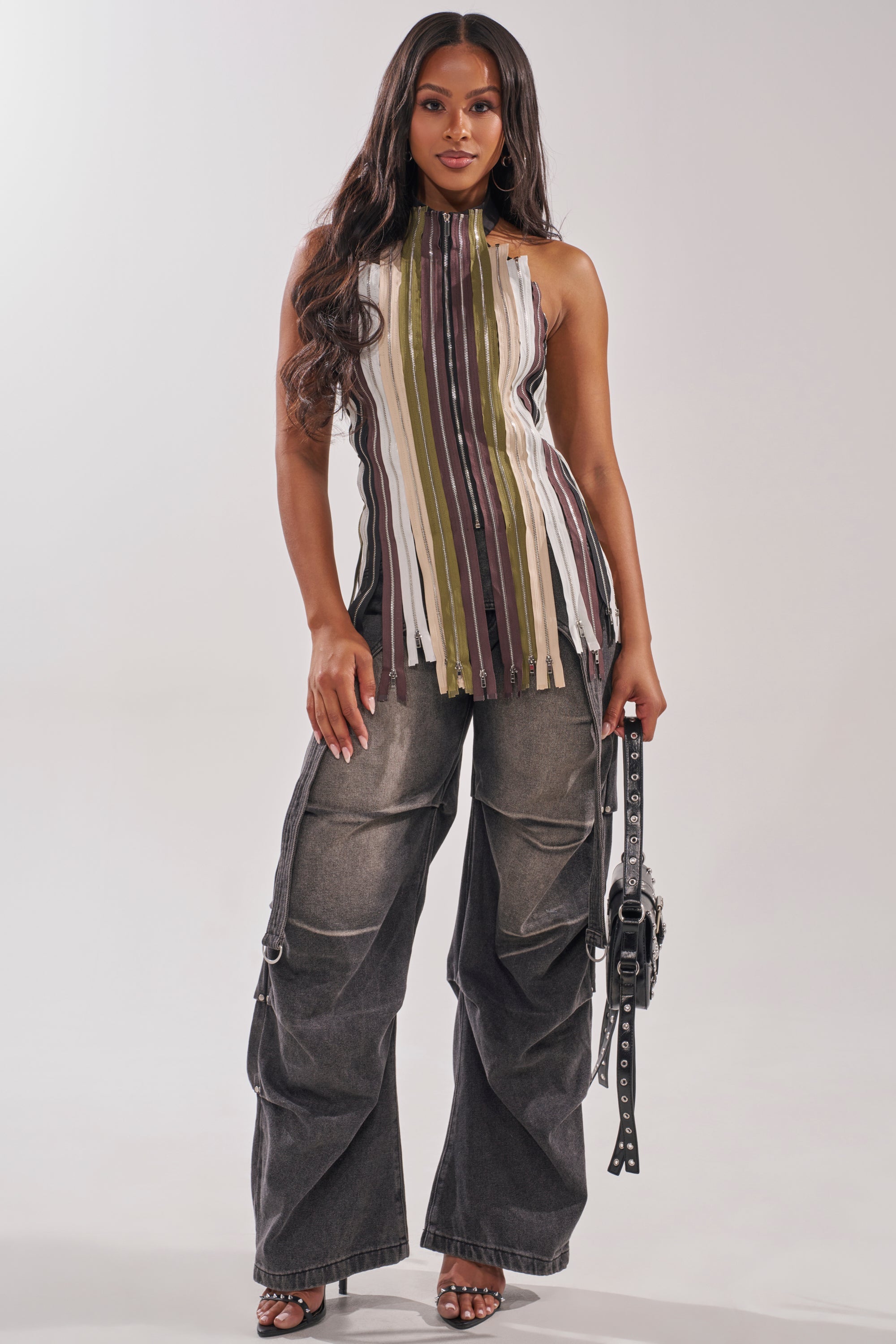 ZIPPED THROUGH SLEEVELESS TOP
