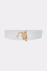 NO BOUNDARIES PU STRETCH BELT IN WHITE
