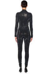 ALL ABOUT ME STRIPED RHINESTONE JUMPSUIT