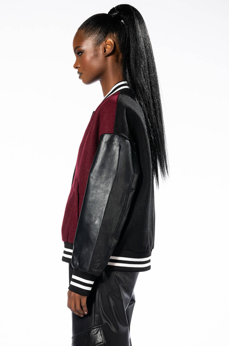 BACK TO SCHOOL AZALEA WANG VARSITY BOMBER