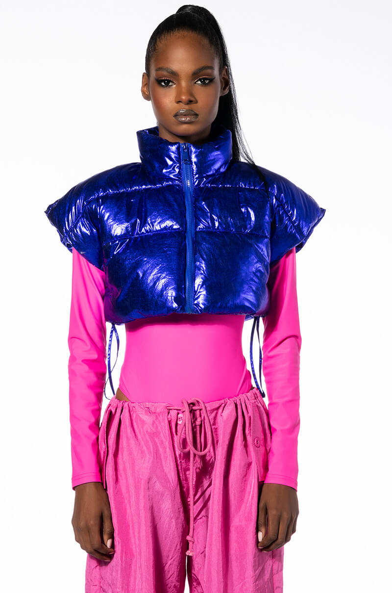 THE ANKAKIN ULTRA CROPPED VEST IN METALLIC