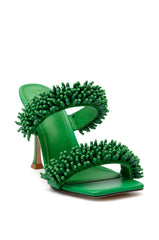 AZALEA WANG DOMITILLA SLIP ON STILETTO SANDAL IN GREEN