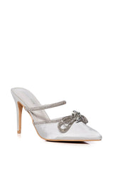AZALEA WANG EVIT STILETTO MULE PUMP IN WHITE