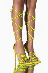 AZALEA WANG GIVE IT ALL AWAY STILETTO SANDAL IN NEON LIME