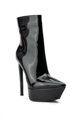 AZALEA WANG JEALOUSY PLATFORM STILETTO BOOTIE IN BLACK PATENT