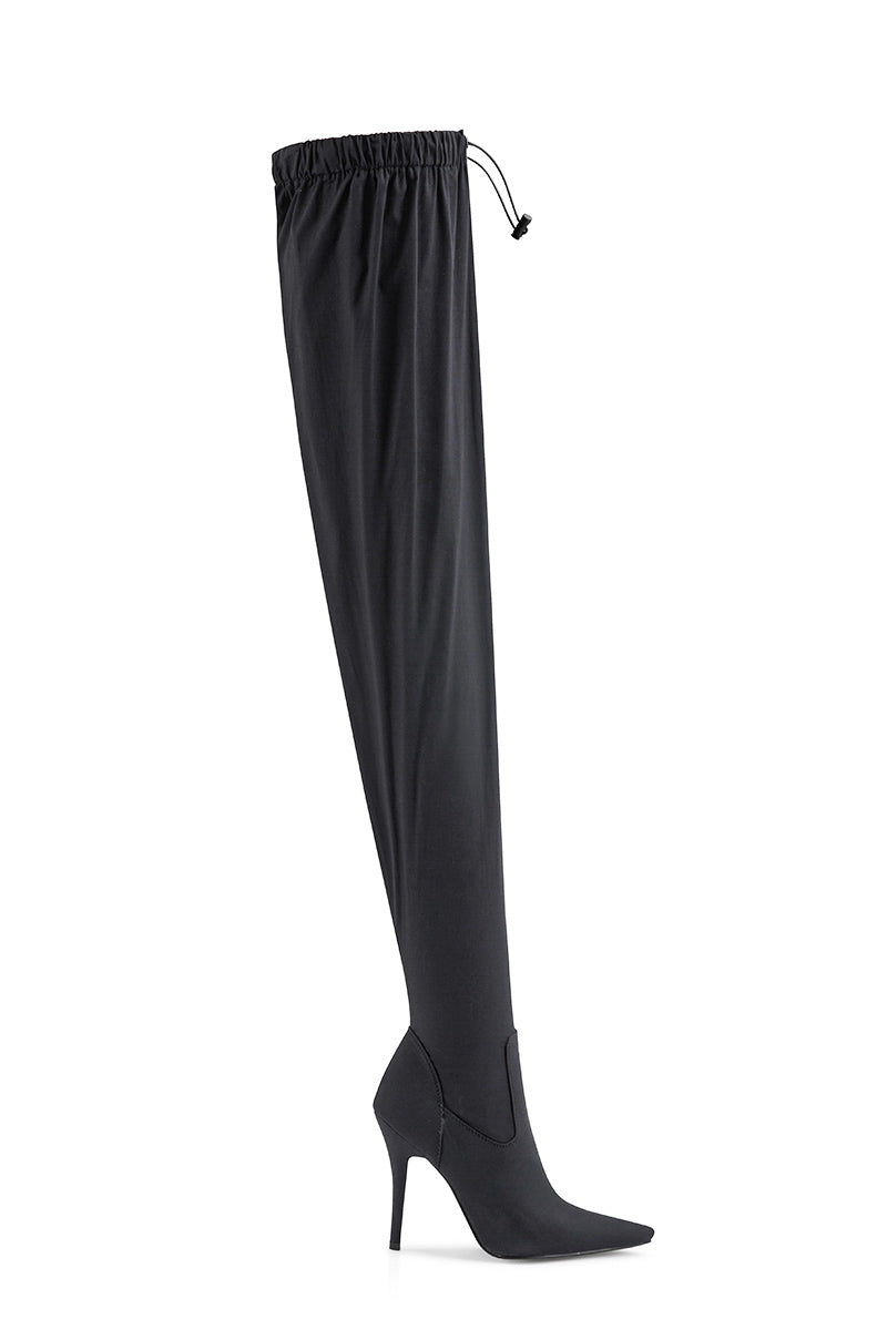 AZALEA WANG MANTIS BAGGY THIGH HIGH BOOT IN BLACK