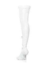 AZALEA WANG MCARTNEY STRETCH WHITE STILETTO BOOT
