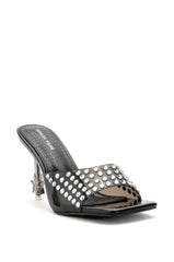 AZALEA WANG MINNIE STAR HEEL EMBELLISHED MULE IN BLACK