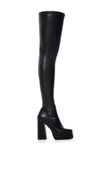 AZALEA WANG SHAQ BLACK THIGH HIGH BOOT