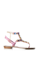 AZALEA WANG SUVI PINK EMBELLISHED SANDAL