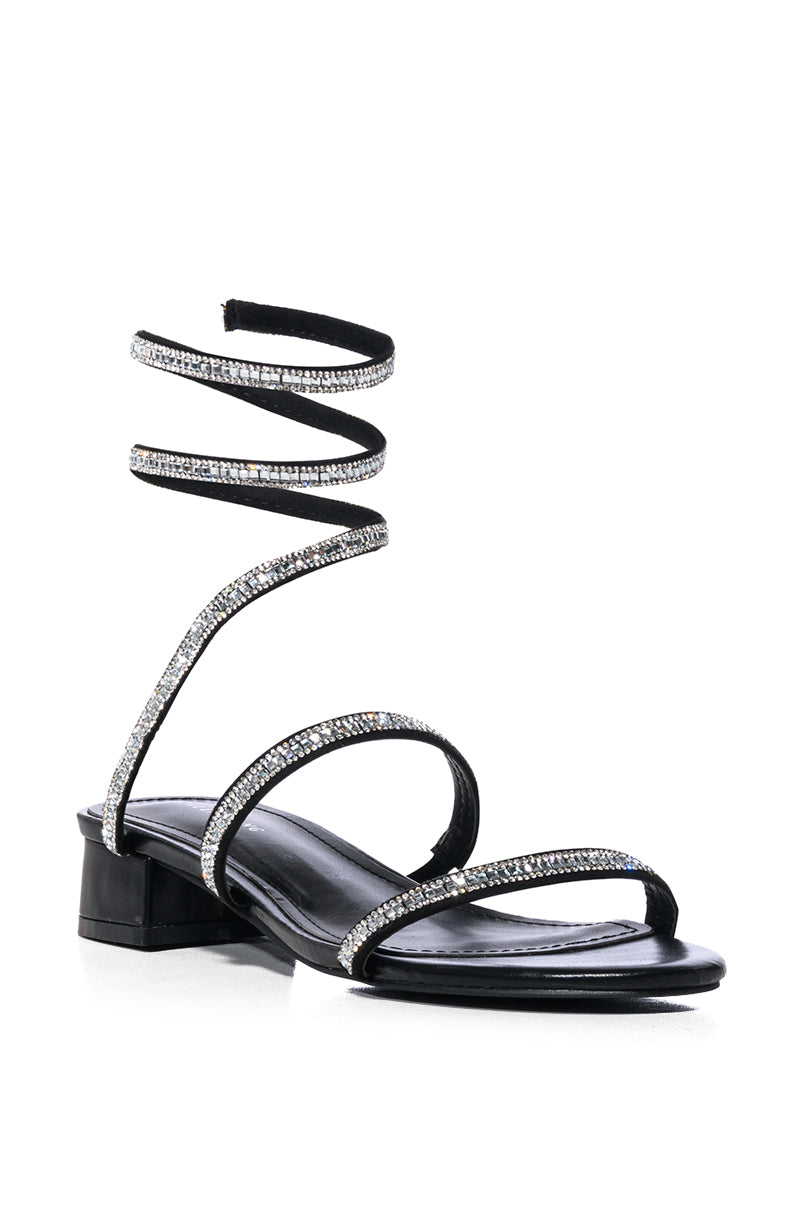 AZALEA WANG TALIRA BLACK COIL FLAT SANDAL
