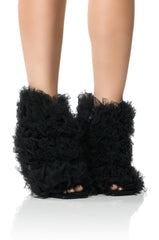 AZALEA WANG TUTU TULLE STILETTO BOOTIE IN BLACK