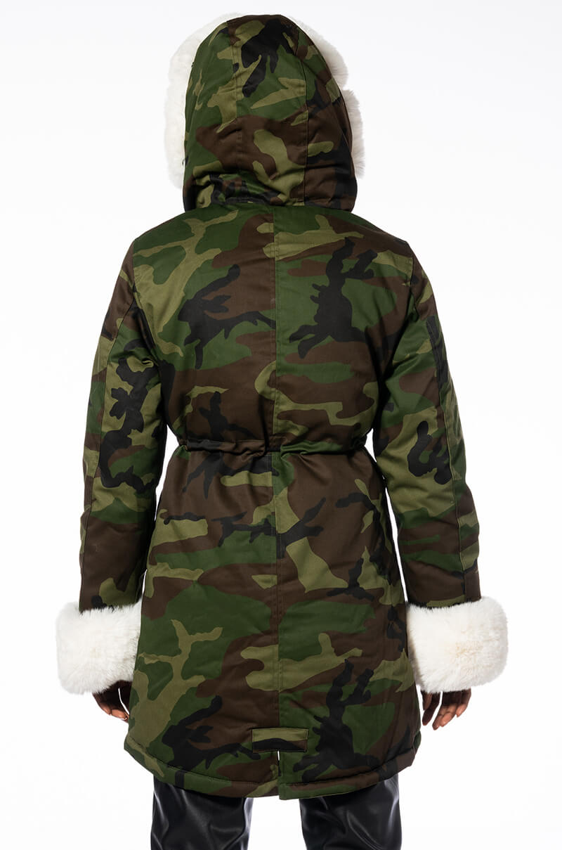 FUR LINED CAMO COAT