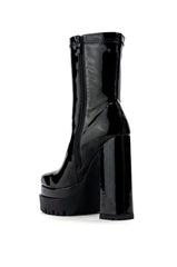 AZALEA WANG VIPER PATENT BOOTIE IN BLACK