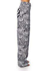 BELIEVER PRINTED WIDE LEG TROUSER