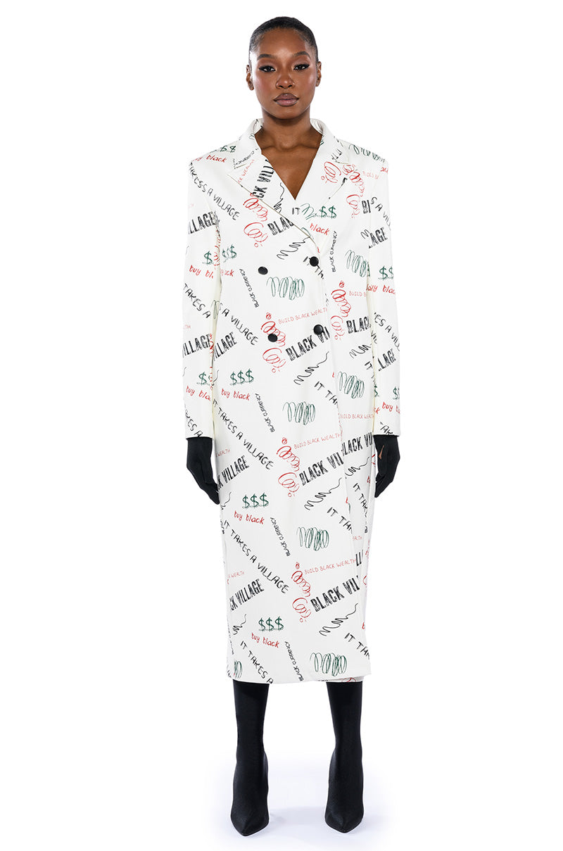 BLACK VILLAGE FOUNDATION LOGO PU TRENCH