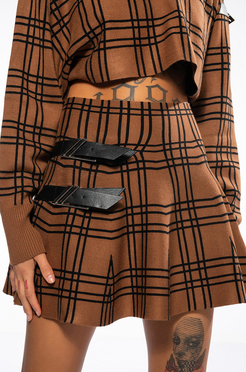BLAIR BUCKLE FLARE SKIRT