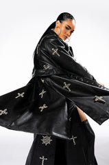 BLESSED AND WELL DRESSED PLEATHER TRENCH