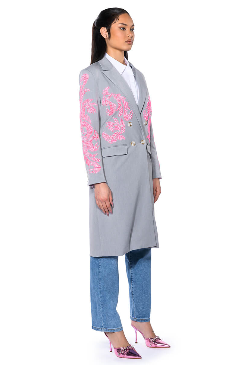 BOWERY EMBROIDERY TRENCH