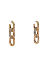 BREAKING FREE RHINESTONE CHAIN EARRINGS IN GOLD