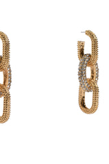 BREAKING FREE RHINESTONE CHAIN EARRINGS IN GOLD