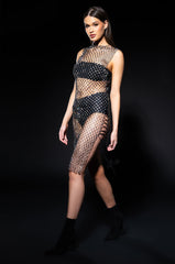BRING ON THE BLING SHEER MIDI DRESS