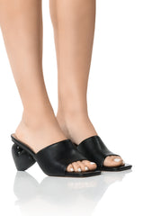 BUBBLE HEART BLACK NOVELTY HEEL SANDAL