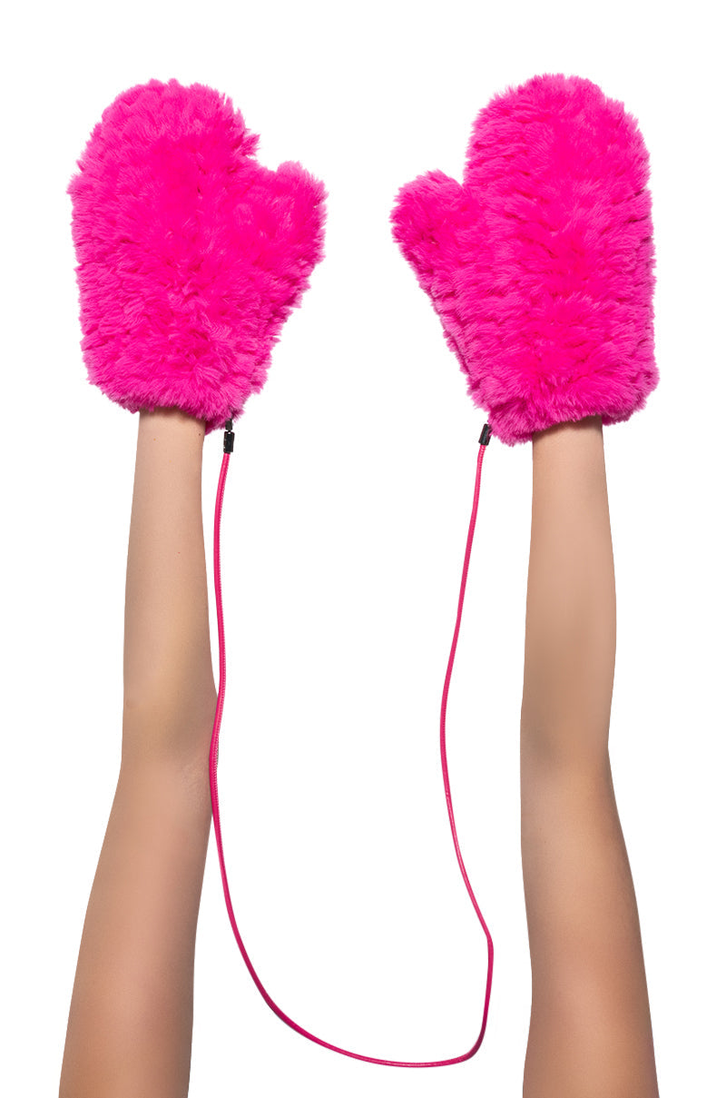BURRR CORDED FUR GLOVES