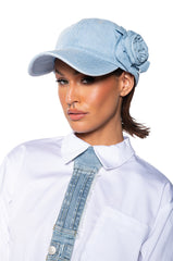 CALL ME ROSE DENIM HAT
