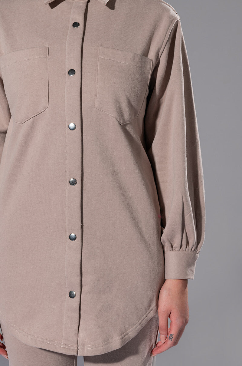 CASUAL CASEY BUTTON DOWN SWEATSHIRT