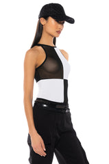 COLORBLOCKED SLEEVELESS BODYSUIT