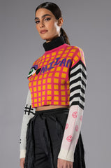 CIAO BELLA GRAPHIC TURTLENECK SWEATER