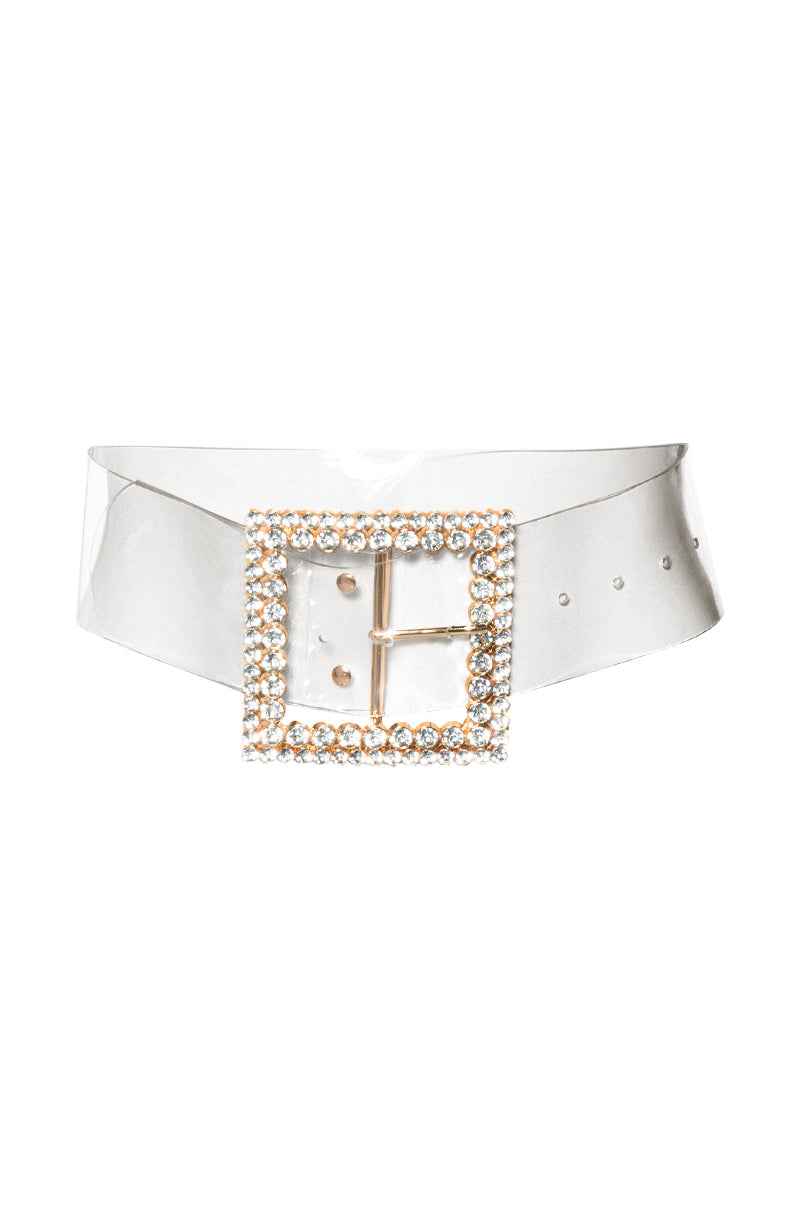 CLEAR TO ME EMBELLISHED BELT