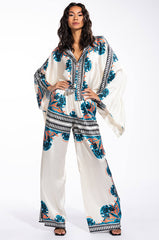 COASTAL LIVING SATIN WIDE LEG PANT