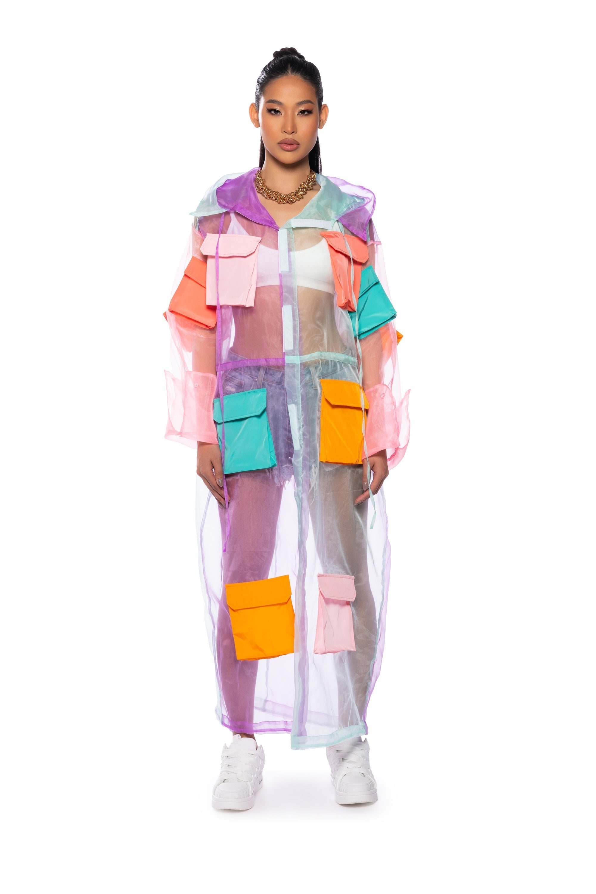 COLOR BLOCK POCKET DUSTER