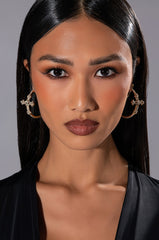 CROSS MY HEART EMBELLISHED HOOPS