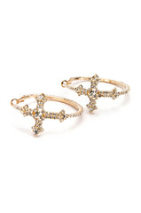 CROSS MY HEART EMBELLISHED HOOPS